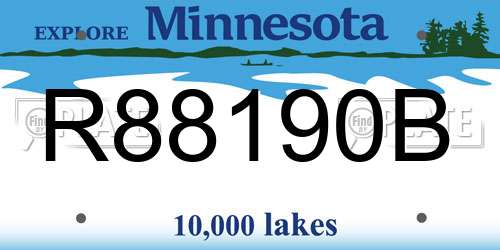 R88190B Minnesota License Plate