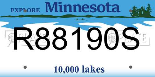 R88190S Minnesota License Plate
