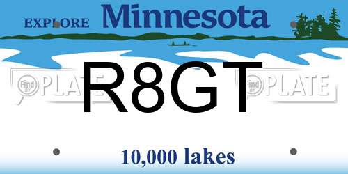 R8GT Minnesota License Plate