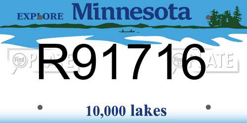 R91716 Minnesota License Plate