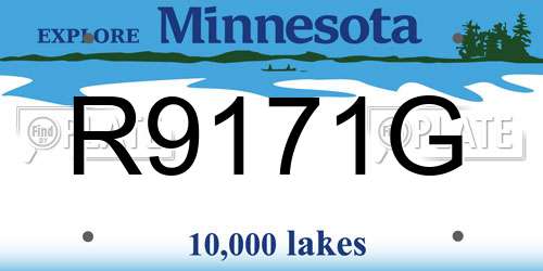 R9171G Minnesota License Plate