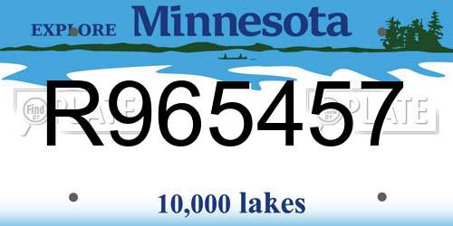R965457 Minnesota License Plate