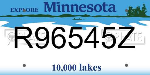 R96545Z Minnesota License Plate