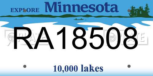 RA18508 Minnesota License Plate