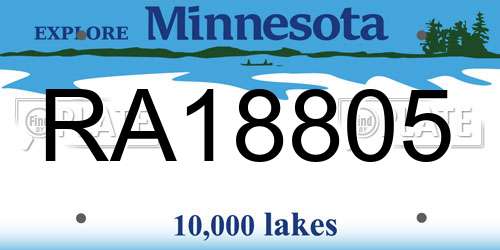 RA18805 Minnesota License Plate