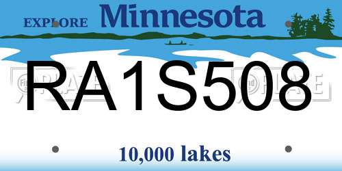 RA1S508 Minnesota License Plate