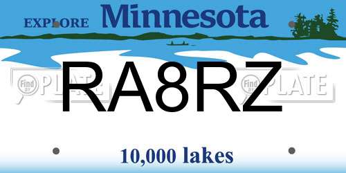 RA8RZ Minnesota License Plate
