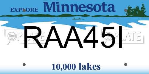RAA45I Minnesota License Plate