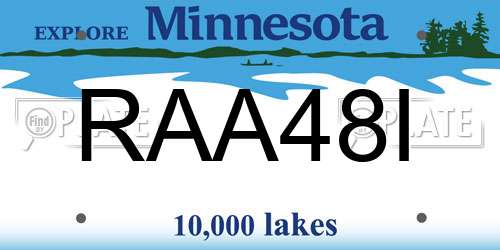 RAA48I Minnesota License Plate