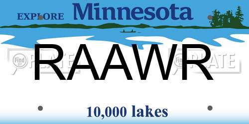 RAAWR Minnesota License Plate