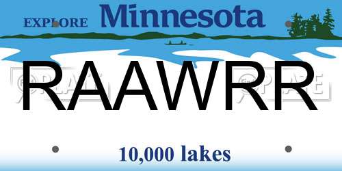 RAAWRR Minnesota License Plate
