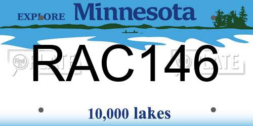 RAC146 Minnesota License Plate