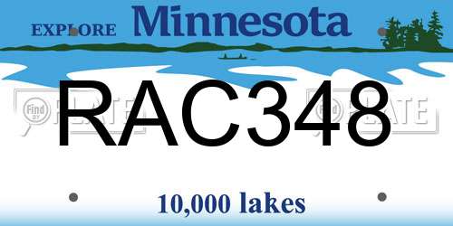 RAC348 Minnesota License Plate