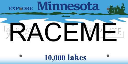 RACEME Minnesota License Plate