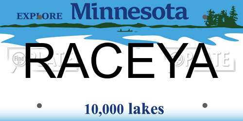 RACEYA Minnesota License Plate