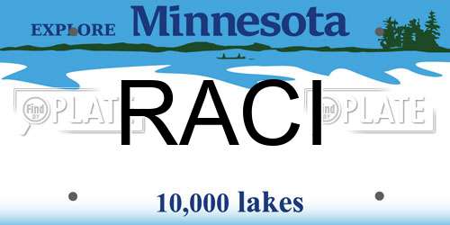RACI Minnesota License Plate