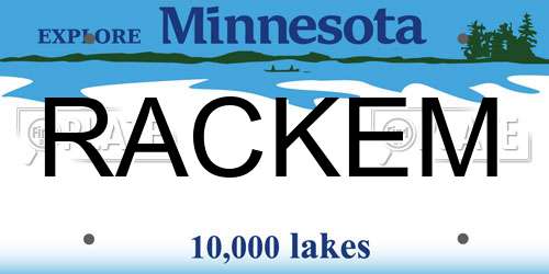RACKEM Minnesota License Plate
