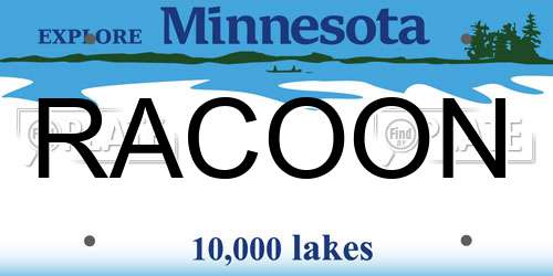RACOON Minnesota License Plate