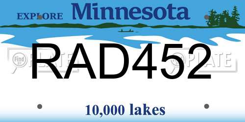 RAD452 Minnesota License Plate