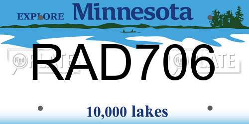 RAD706 Minnesota License Plate