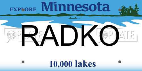 RADKO Minnesota License Plate