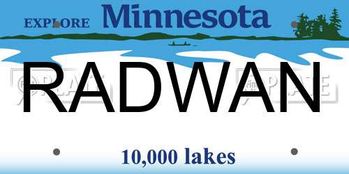 RADWAN Minnesota License Plate
