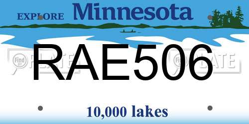 RAE506 Minnesota License Plate