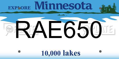 RAE650 Minnesota License Plate