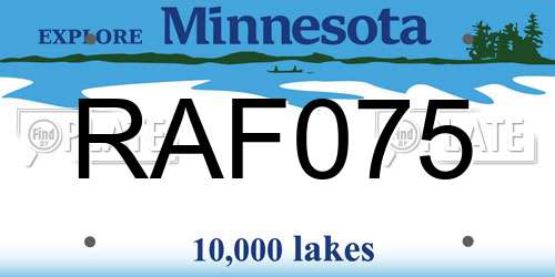 RAF075 Minnesota License Plate