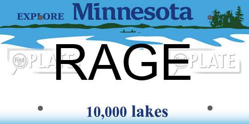 RAGE Minnesota License Plate