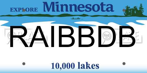 RAIBBDB Minnesota License Plate