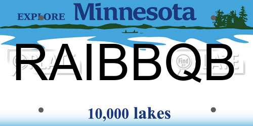 RAIBBQB Minnesota License Plate