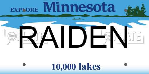 RAIDEN Minnesota License Plate