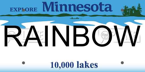 RAINBOW Minnesota License Plate