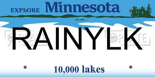 RAINYLK Minnesota License Plate