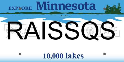 RAISSQS Minnesota License Plate