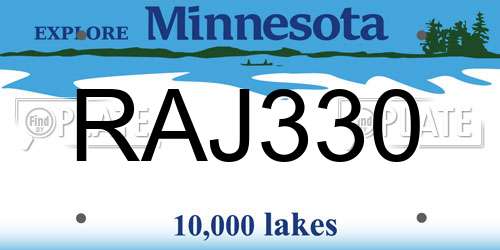 RAJ330 Minnesota License Plate