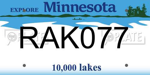 RAK077 Minnesota License Plate