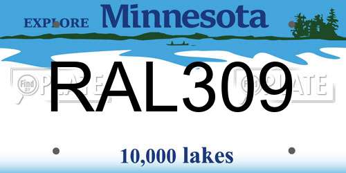 RAL309 Minnesota License Plate