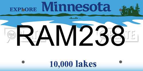 RAM238 Minnesota License Plate