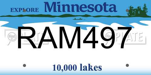 RAM497 Minnesota License Plate