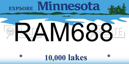 RAM688 Minnesota License Plate