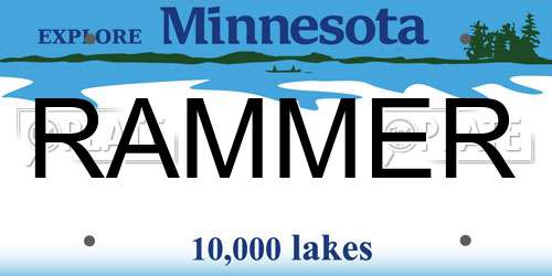RAMMER Minnesota License Plate