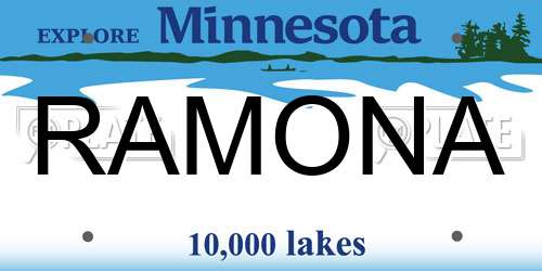 RAMONA Minnesota License Plate