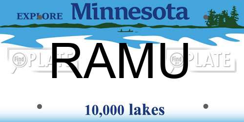 RAMU Minnesota License Plate