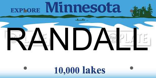 RANDALL Minnesota License Plate