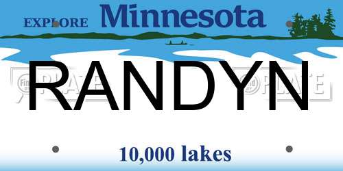 RANDYN Minnesota License Plate