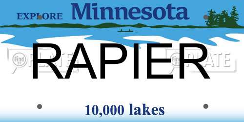 RAPIER Minnesota License Plate
