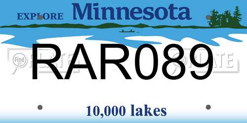 RAR089 Minnesota License Plate