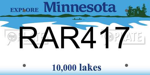 RAR417 Minnesota License Plate